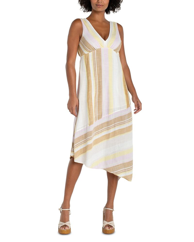 リヴァプール 天使の都市 レディース トップス 衣装 Vのど首 Liverpoolos Angeles V Neck Handkerchief Hem Dress Neapolitan レディースファッション-ワンピース