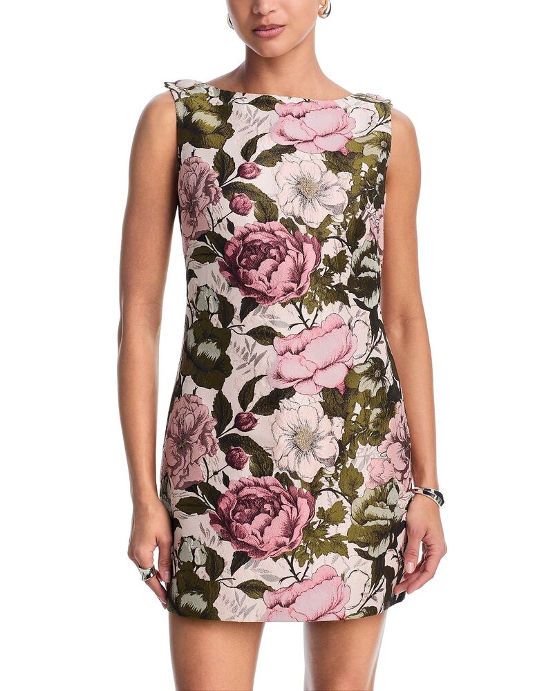 ミリー レディース トップス ワンピース フラワー柄 ミニ フラワー MILLY Lane Floral Jacquard Mini Dress Pink/green ピンク