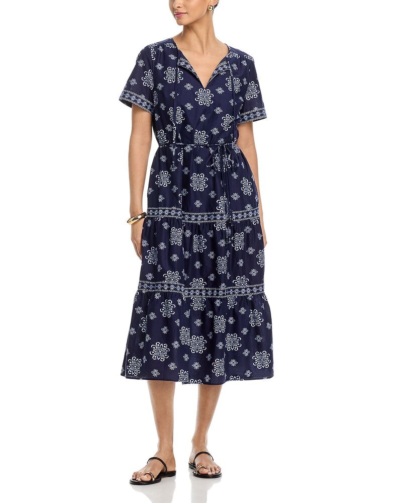 トッミーバハマ レディース トップス ワンピース ミディ Tommy Bahama Coastal Tileshort Sleeve Midi Dress Coastline