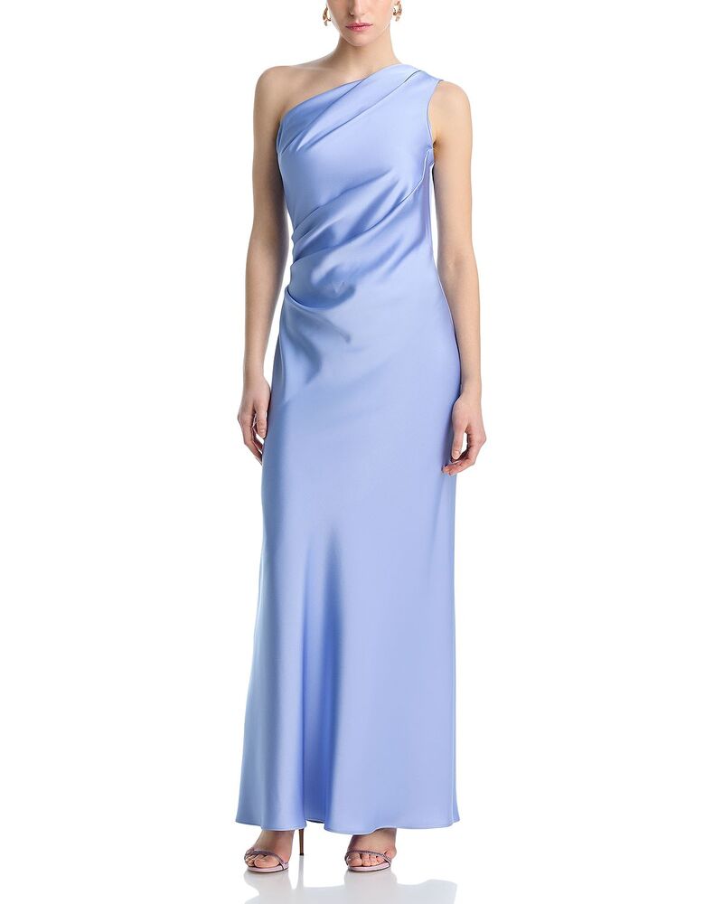 アクア レディース トップス ワンピース AQUA One Shoulder Charmeuse Dress - Exclusive Periwinkle｜ReVida 店