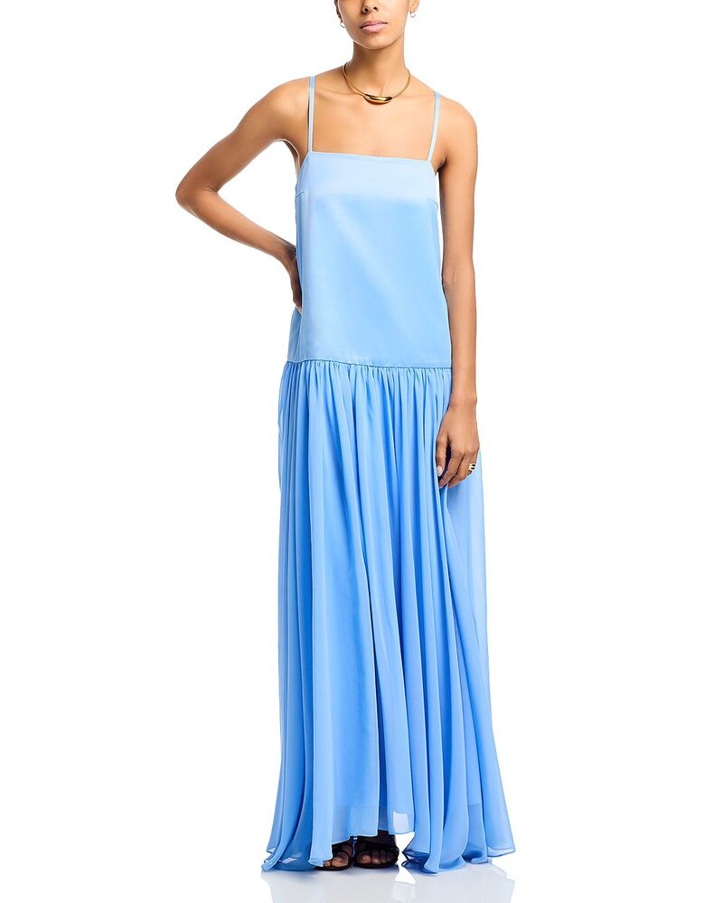 フレンチコネクション レディース トップス ワンピース シルク マキシ FRENCH CONNECTION Marina Silky Maxi Dress Blue Hydrangea ブルー