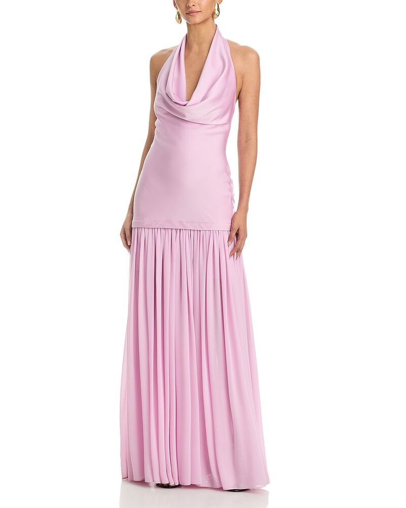 アクア レディース トップス ワンピース AQUA Cowl Neck Drop Waist Gown - Exclusive Pink ピンク