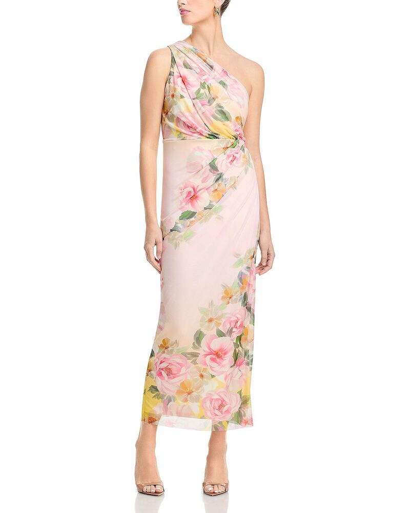 アクア レディース トップス ワンピース マキシ AQUA One Shoulder Maxi Dress - Exclusive Pink Multi ピンク