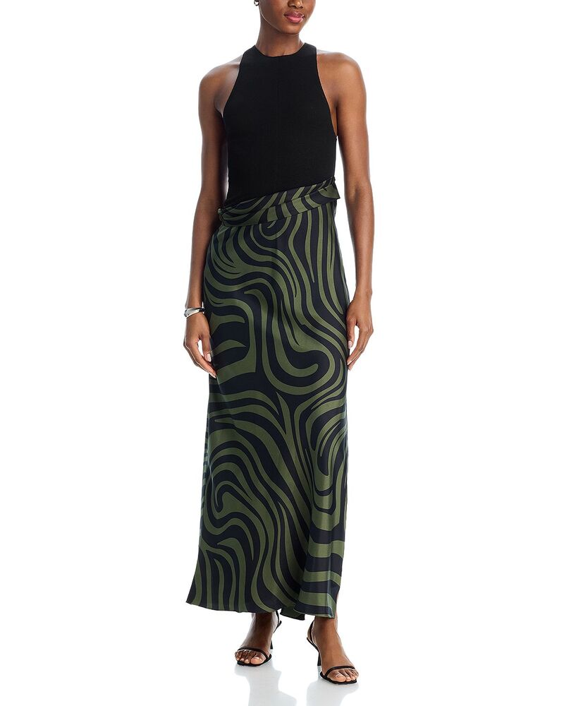ナヌシュカ レディース トップス ワンピース Nanushka Jordyn Color Blockedress Black/Midnight Green ブラック