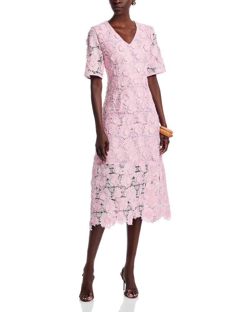 ミソック レディース トップス ワンピース フラワー柄 フラワー Misook Woven Floral Appliqu Dress Cherry Blossom｜ReVida 店