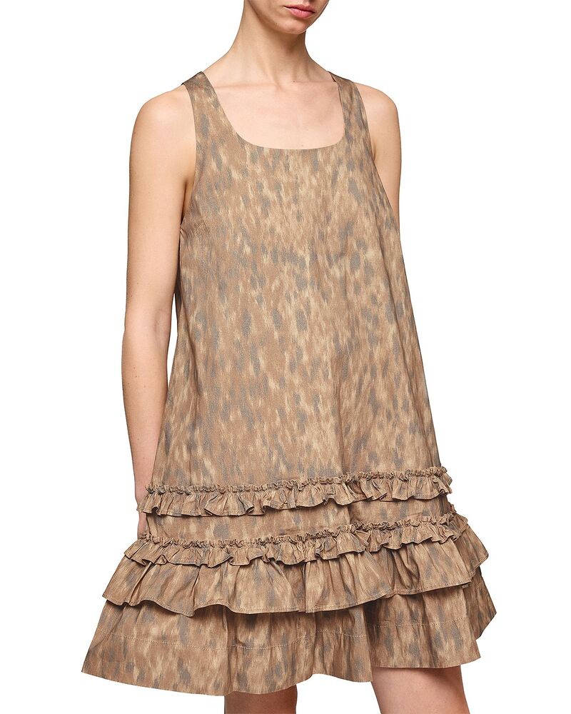 ガニー レディース トップス ワンピース プリント ミニ GANNI Printed Mini Dress Burro