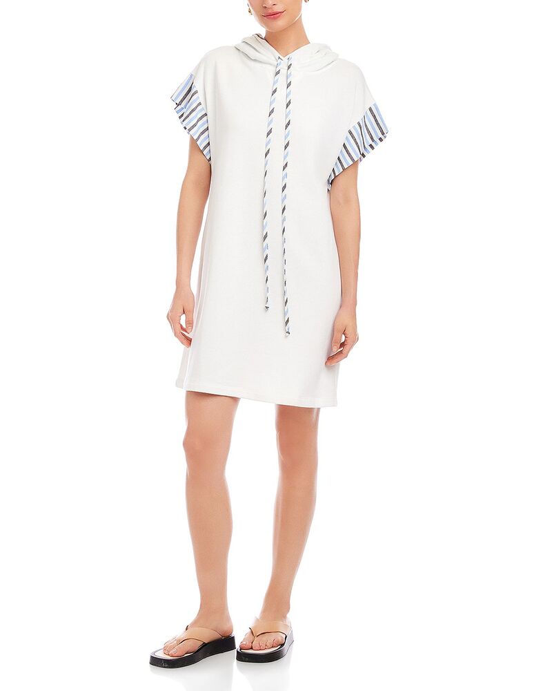 フィフティーントゥエンティ レディース アウター パーカー・スウェット コントラスト FIFTEEN TWENTY Dayna Contrast Hoodie Dress Off White オフホワイト