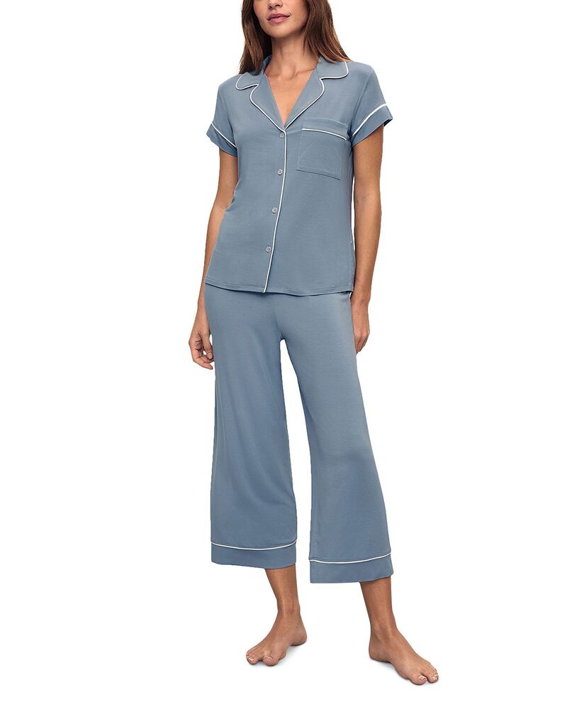 エバージェイ レディース アンダーウェア ナイトウェア Eberjey Gisele Short Sleeve Cropajama Set Fadedenim デニム｜ReVida 店