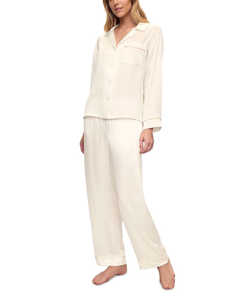 エバージェイ レディース アウター パーカー・スウェット 地絹 Eberjey Inez Washable Silk Long Pajama Set Ivory/Champagne 象牙色
