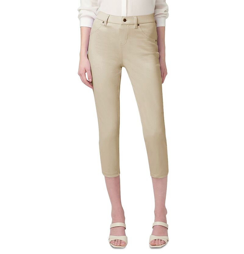ヒュー レディース ボトムス レギンス デニム キャップ HUE High Rise Ultra Soft Denim Capri Leggings in Medium Wash White Pepper ホワイト