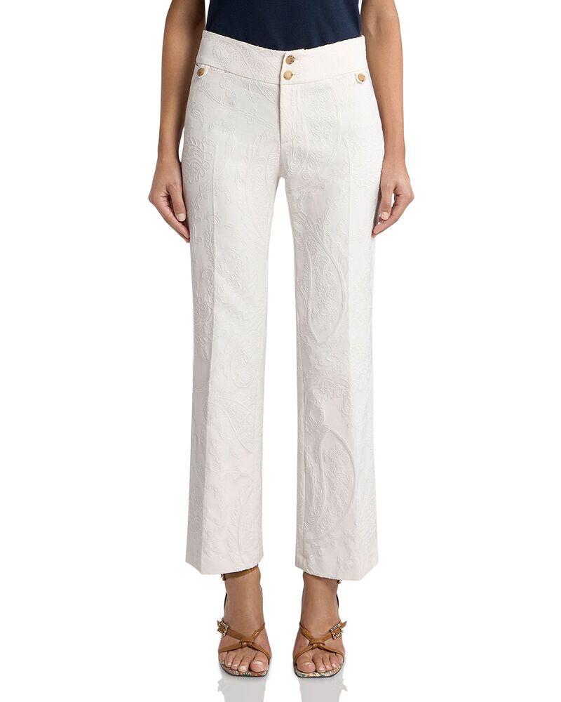 エトロ レディース ボトムス カジュアルパンツ Etro Flared Trousers with Waist Details Light Creamy White ホワイト