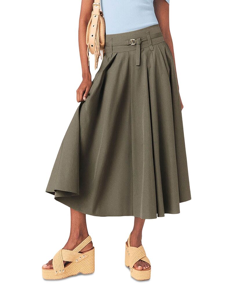 マージュ レディース ボトムスカート ミディ Majeji Belted Midi Skirt Khaki カーキ|ReVida 店