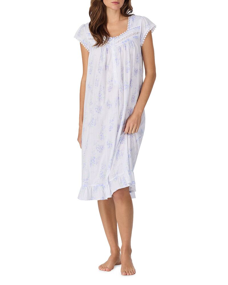 エイレーンウェスト レディース アンダーウェア ナイトウェア Eileen West Waltz Nightgown White Grid Lilac Wisteria ホワイト