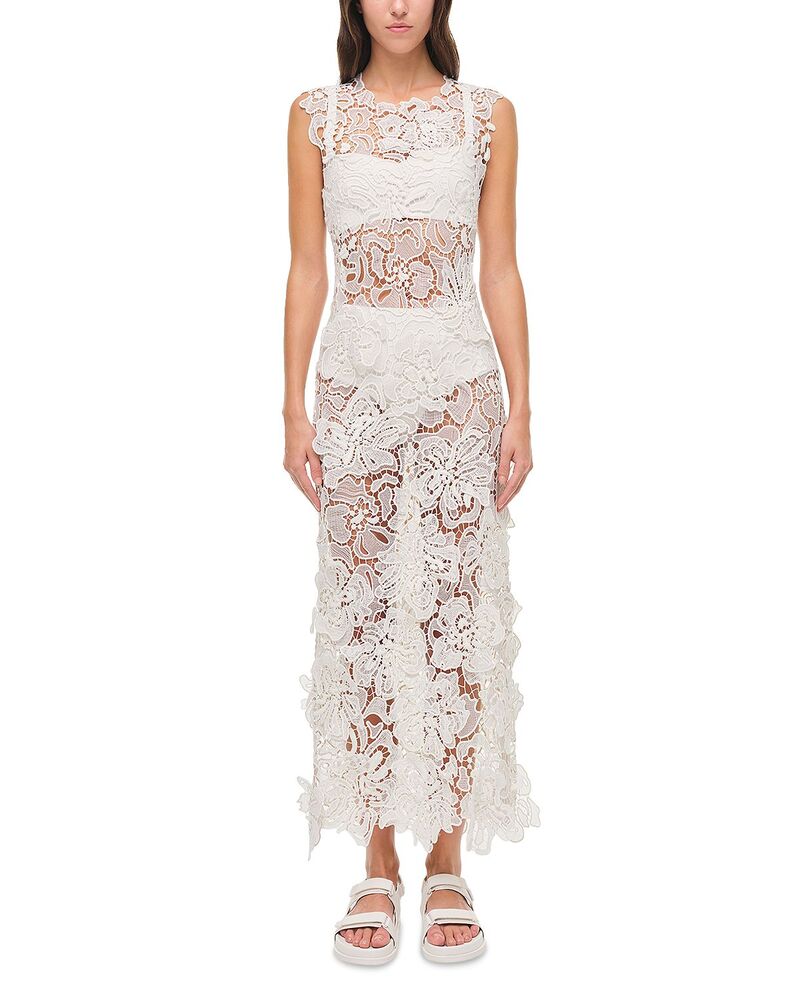 シムカイ レディース トップス ワンピース レース SIMKHAI Dahlia Lace Dress White ホワイト｜ReVida 店