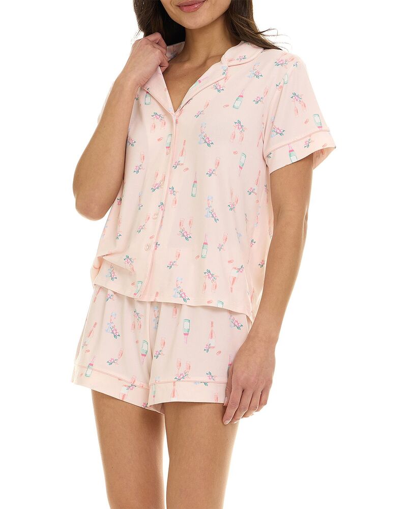 フローラニクルーズ レディース アウター パーカー・スウェット Flora Nikrooz Joy Notch Short Pajama Set Pink ピンク｜ReVida 店