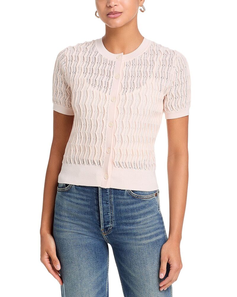 ラグアンドボーン レディース アウター カーディガン rag & bone Leslie Short Sleeve Cardigan Light Pink ピンク