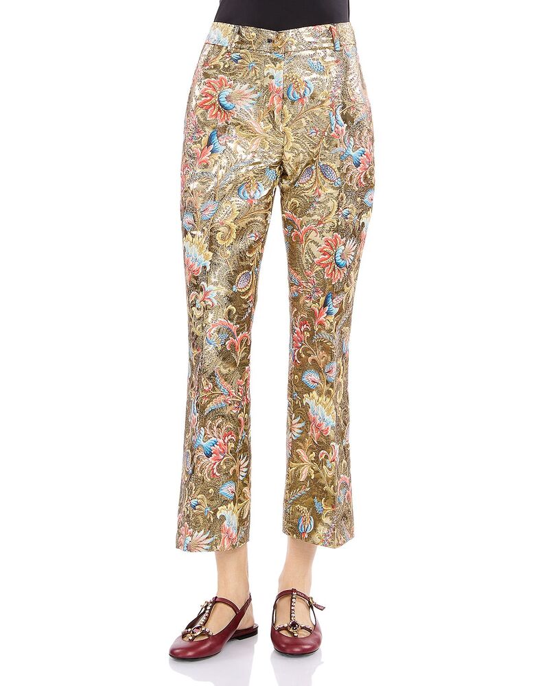 エトロ レディース ボトムス カジュアルパンツ トール Etro Metallic Flare Trousers Printed Beige ベージュ