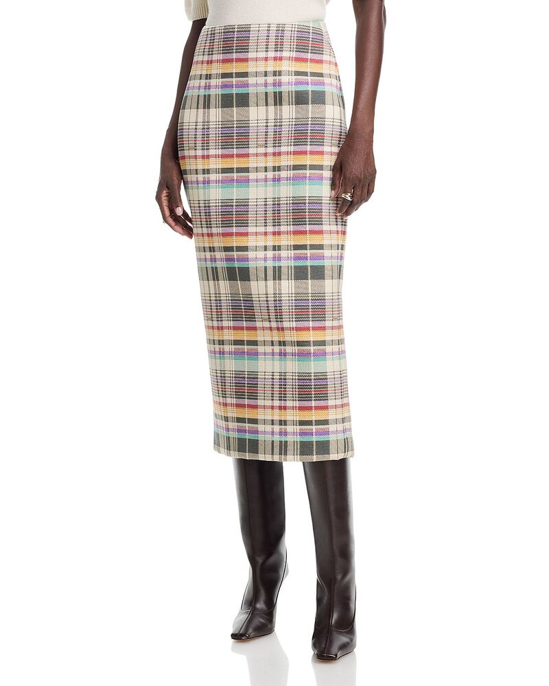 ブランドン・mx レディース 下つ方スコート Brandon Maxwell The Mercer Bonded Pencil Skirt Multicolored Plaid マルチ色合い