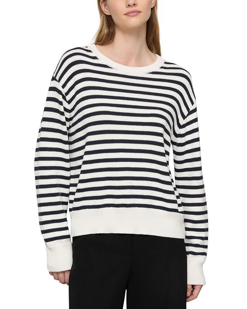 ラファイエットワンフォーエイト レディース アウター 編み物・スウェーター 労働者の一団のど首 Lafayette 148 New York Striped Crewneck Sweater Cloud/Ink 縞模様