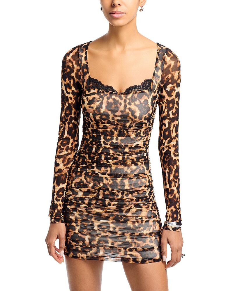 エーエフアールエム レディース トップス ワンピース ミニ AFRMaygel Mini Dress Winter Animal アニマル