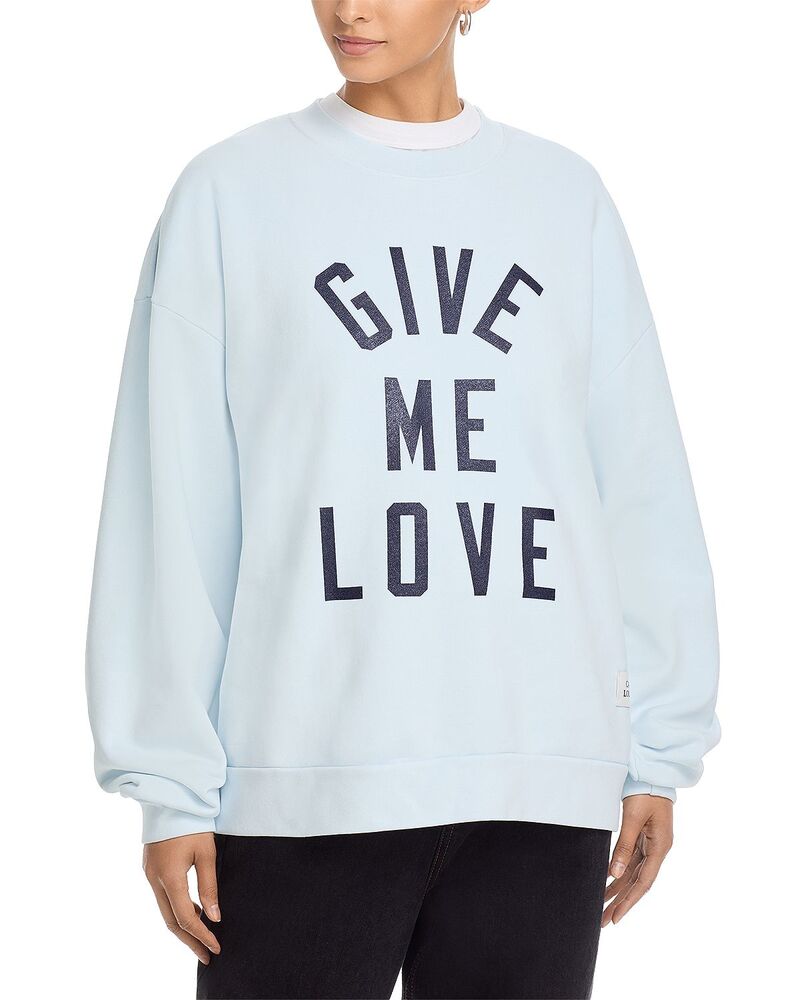 アゴルド レディース アウター パーカー・スウェット クルーネック シャツ AGOLDE x Tupac Shakuraglan Crewneck Sweatshirt - Exclusive Pale Blue ブルー｜ReVida 店