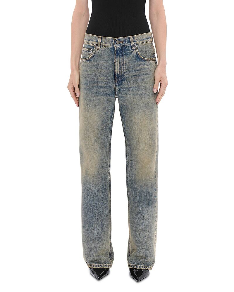 ハイクール レディース ボトムス デニムパンツ ジーンズ HAIKURE Bonnie Mid Rise Straight Jeans in Earth Blue ブルー｜ReVida 店