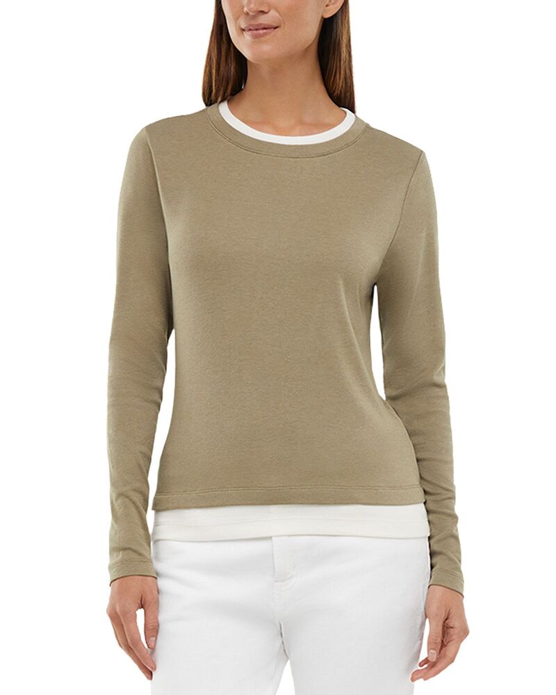 スリードッツ レディース トップス Tシャツ Three Dots Veronica Layered Long Sleeve Tee Deep Lichen Green グリーン 15,036円