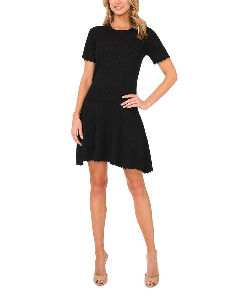 テッドベーカー レディース トップス シャツ クルーネック Ted Baker Short Sleeve Crewneckeyhole Back Top with Pointelle and Rib Rich Black ブラック｜ReVida 店 10,786円