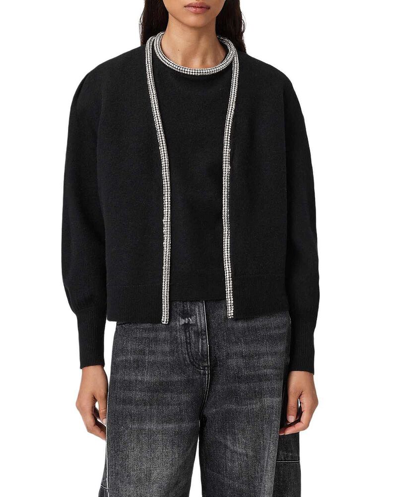 オールセインツ レディース アウター カーディガン ALLSAINTS Odell Cardigan Black ブラック