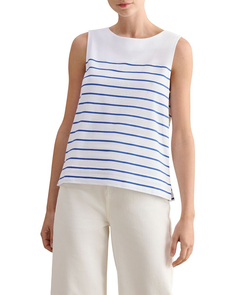 ホッブスロンドン レディース トップス シャツ HOBBS LONDON Fern Buttoned Back Top White Blue ホワイト