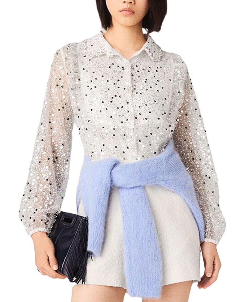 マージュ レディース トップス ジャンプスーツ ロンパース ツイード Maje Collared Tweed Romper Ecru エクリュ