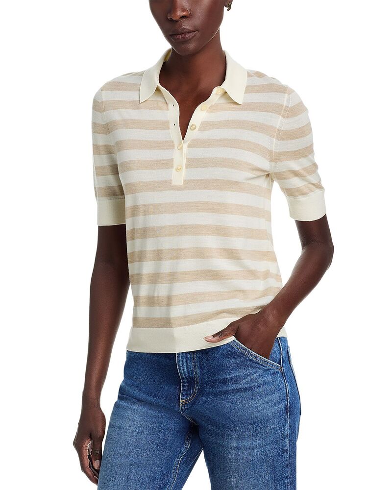 ボス レディース トップス ポロシャツ ウール BOSS Fidenka Wool Polo Topumice Stripe ストライプ