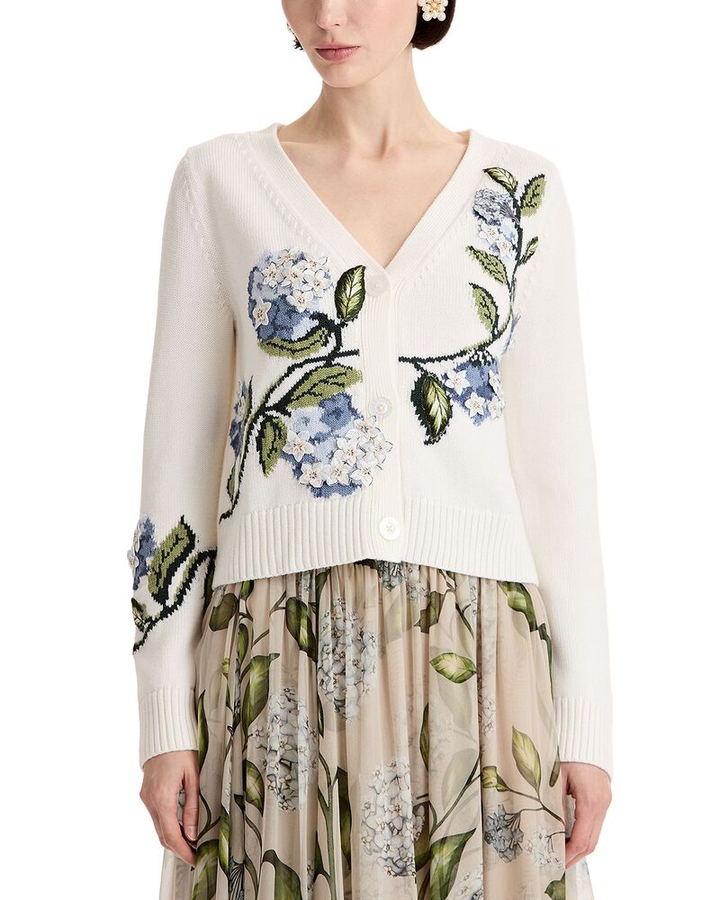 オスカー デ ラ レンタ レディース アウター 編み物・プルオーバー Vのど首 羊毛 ジレー Oscar de la Renta Wool V Neck Cardigan Ivory 象牙色