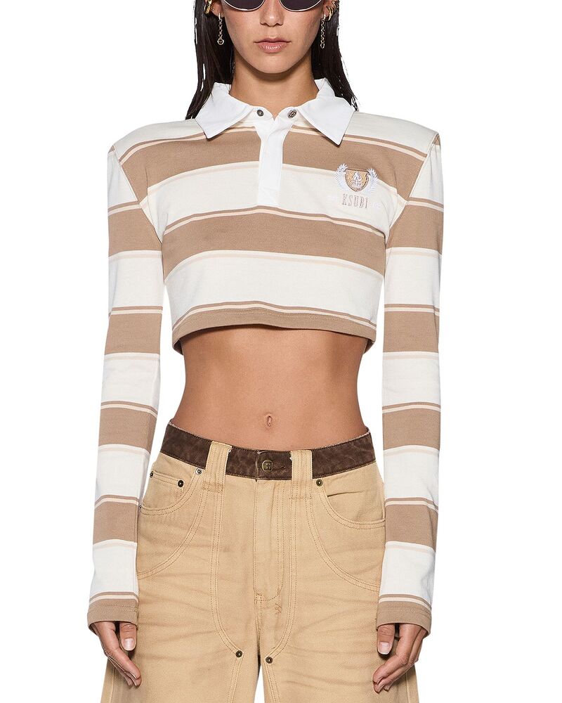 スビ レディース トップス ポロシャツ Ksubi Academy Long Sleeve Polo Top Bone