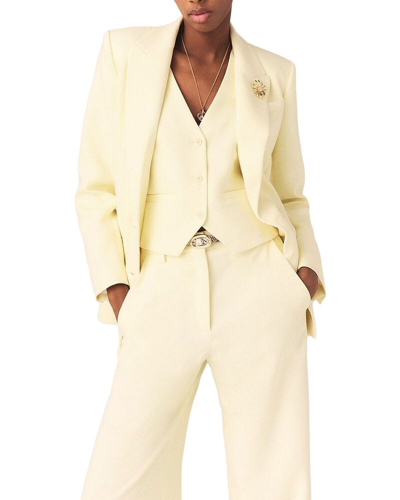 マージュ レディース アウター 上衣・上衣 Maje Vilellow Double Breasted Suit Jacket Pale Yellow 黄色