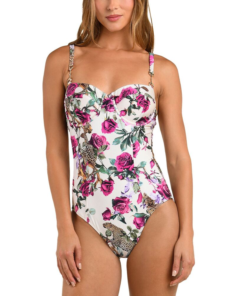 ラジャンス レディース 水着 上下セット L'AGENCE Amie Rose Leopard Jungle Underwire Bandeau One Piece Swimsuit Multi マルチカラー