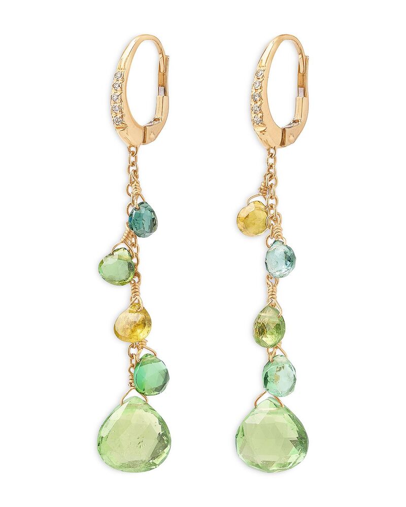 マルコ ビチェゴ レディース アクセサリー ピアス・イヤリング Marco Bicego 18K Yellow Gold Paradise Green Tourmaline & Diamond Linear Drop Earrings Gold/Green Tourmaline グリーン