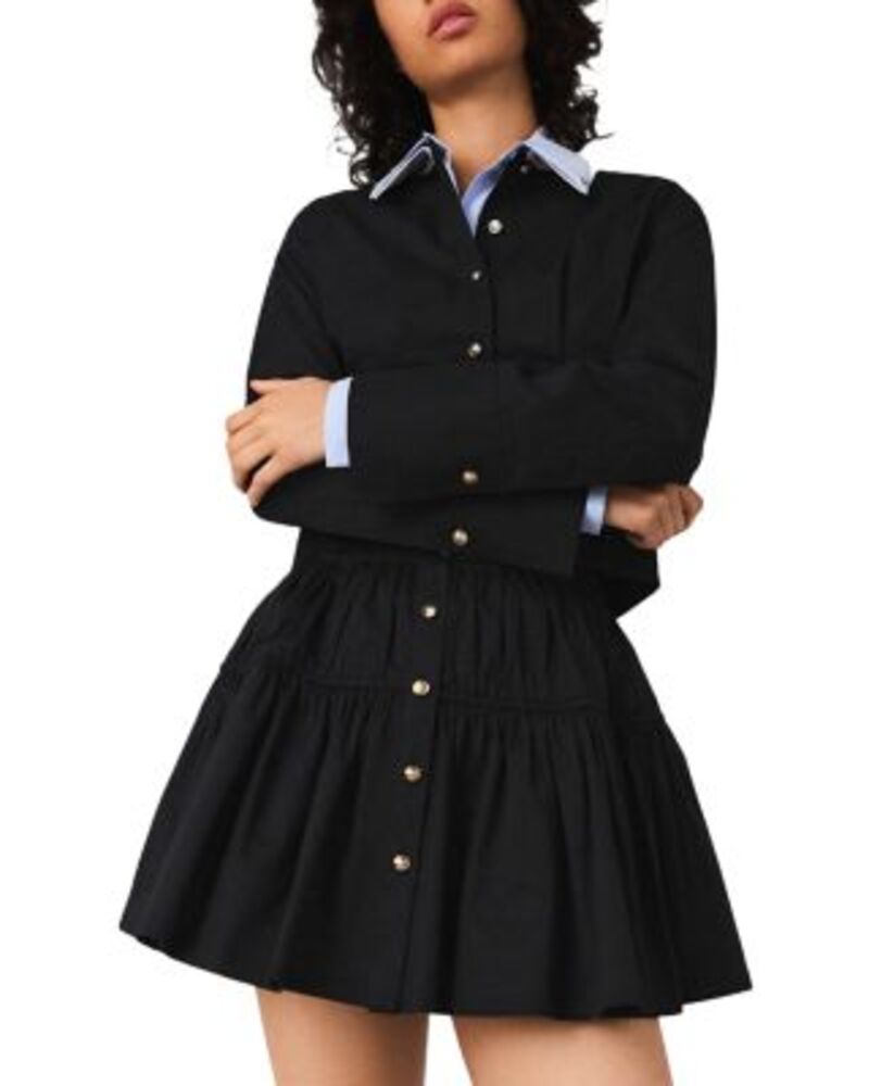マージュ レディース トップス シャツ ミニ スカート クロップド Maje Cropped Poplin Shirt & Mini Skirt One-Size