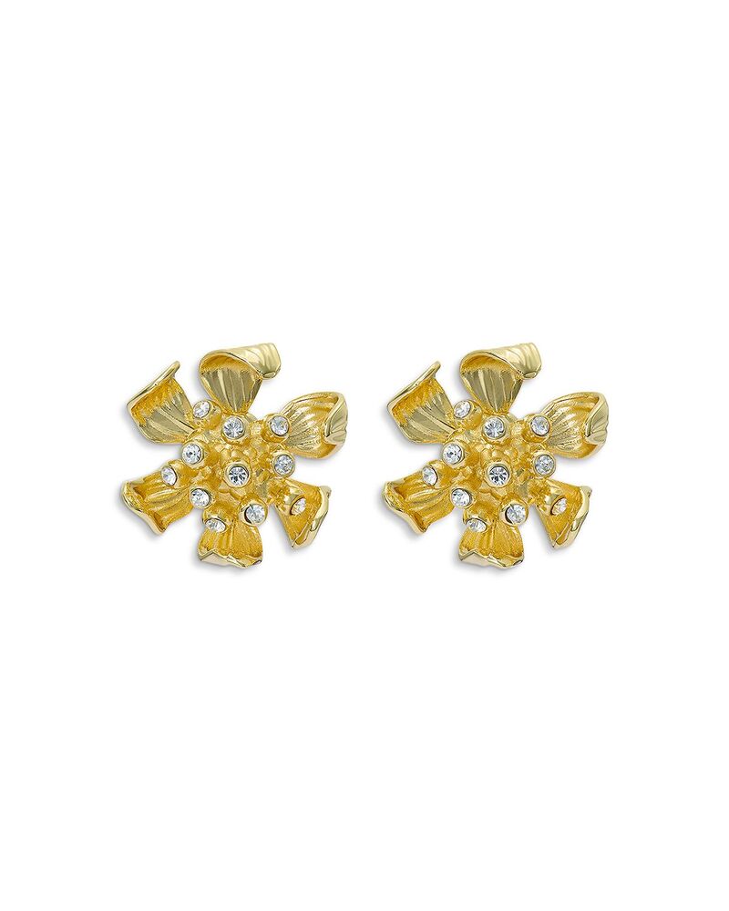 テッドベーカー レディース アクセサリー ピアス・イヤリング Ted Baker Futura Furled Flower Stud Earrings Gold Tone Clear Crystal ゴールド