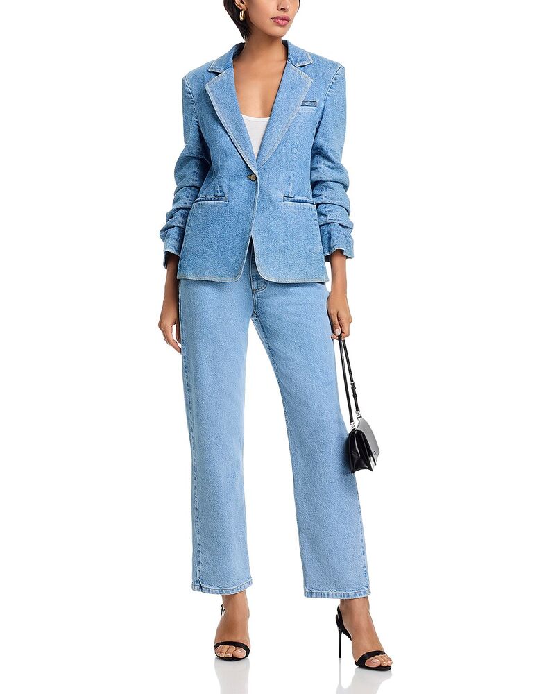 サンク セプト レディース アウター ジャケット・ブルゾン デニム ブレザー ジーンズ Cinq Sept Denim Khloe Blazer & Tommy Straight Jeans in Zephyr デニム
