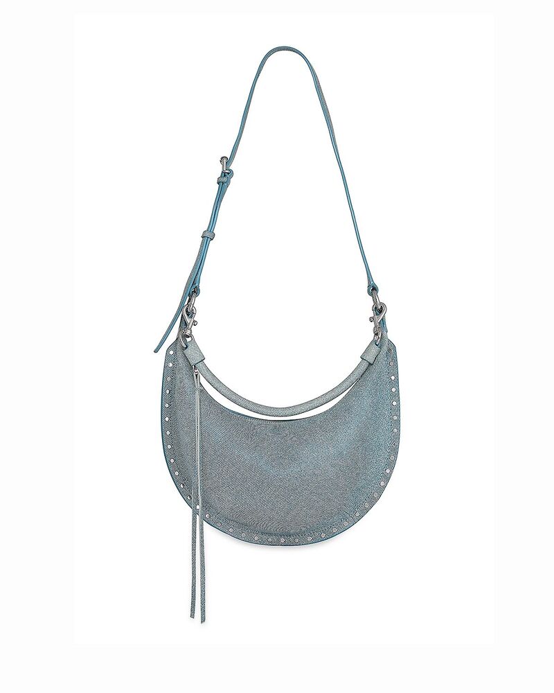 レベッカミンコフ レディース バッグ スエード デニム Rebecca Minkoff Darren Small Denim Look Suede Crescent Crossbody Denim デニム