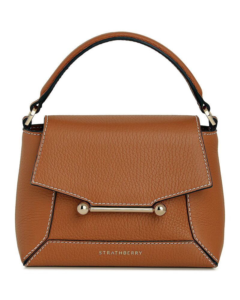 ストラスベリー レディース バッグ レザー Strathberry Mosaic Nano Smalleather Crossbody Bag Tan/Vanilla タン