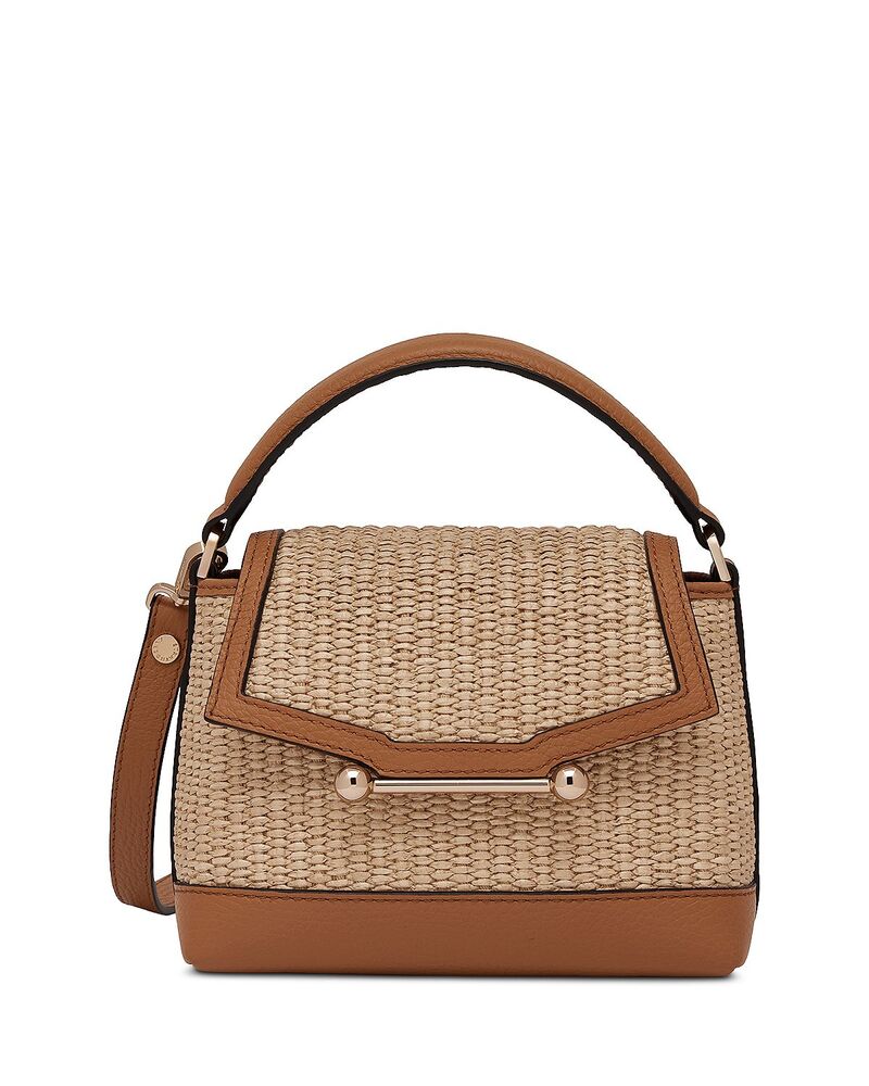 ストラスベリー レディース バッグ Strathberry Mosaic Nano Small Woven Raffia Crossbody Bag Chestnut