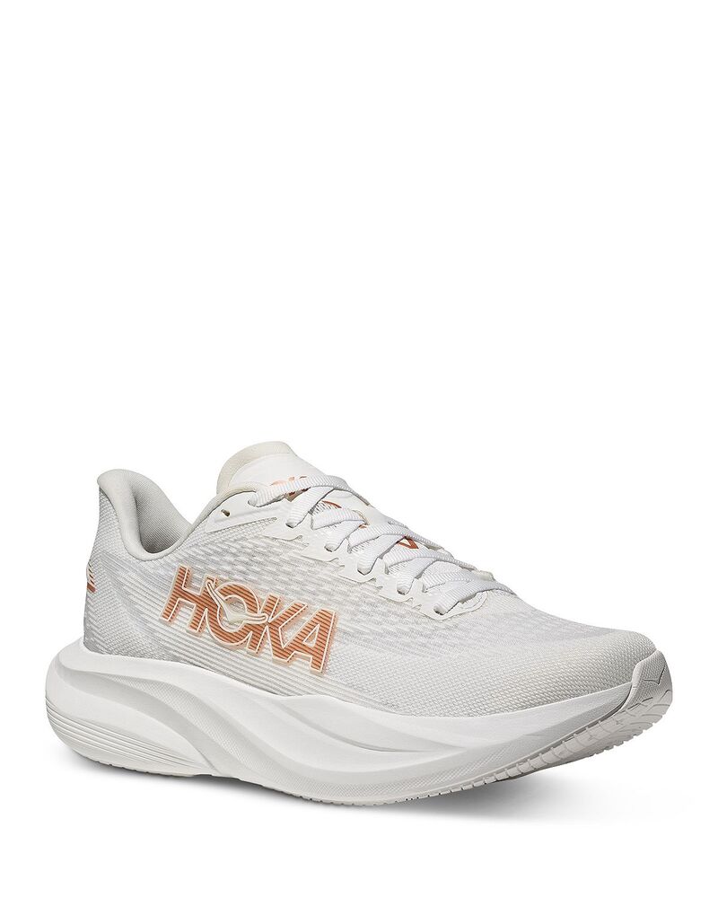 ホカオネオネ レディース シューズ スニーカー HOKA Women's Mach 7 Running Sneakers Frost/Rose Gold ゴールド|ReVida 店