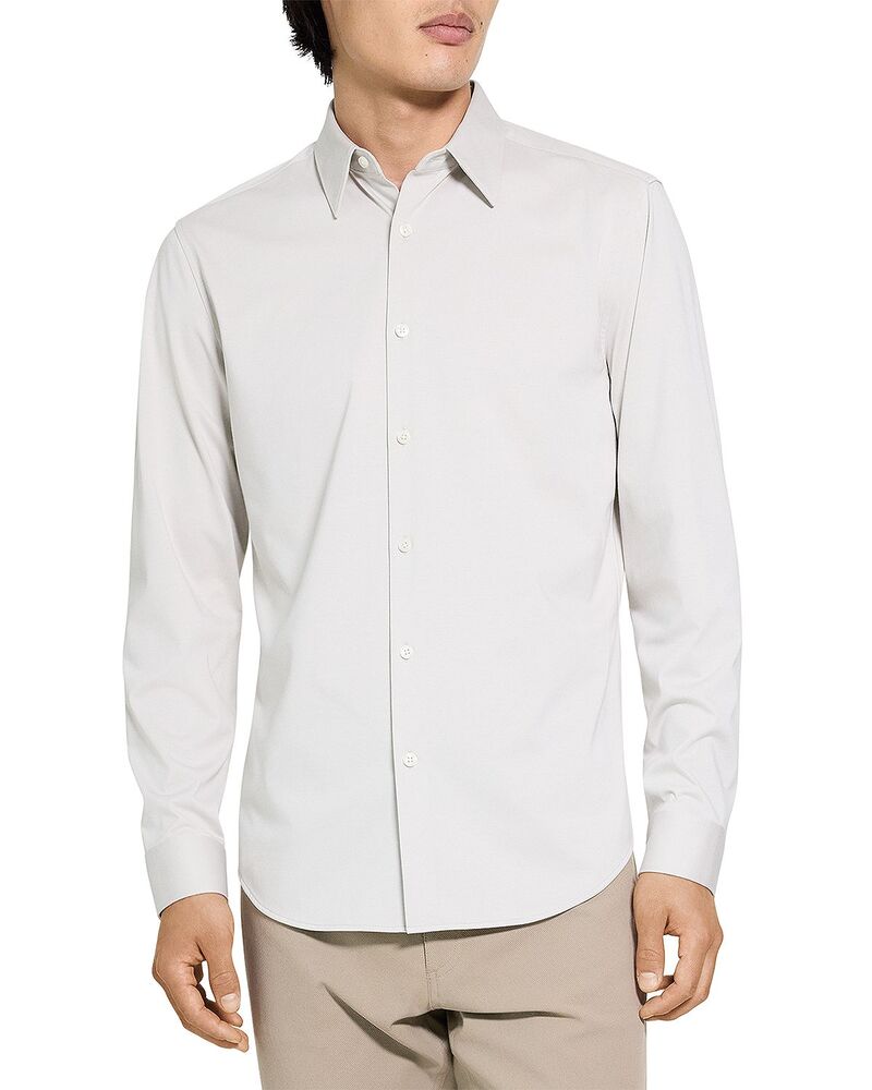 セオリー メンズ トップス シャツ ニット Theory Sylvain Shirt in Structure Knit Silver Cloud シルバー