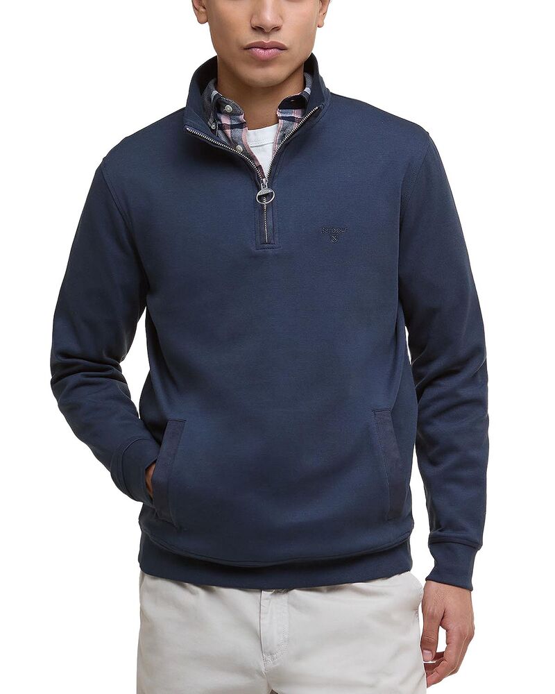 バブアー メンズ アウター パーカー・スウェット シャツ Barbour Lambeth Interlock Quarter-Zip Sweatshirt Navy ネイビー