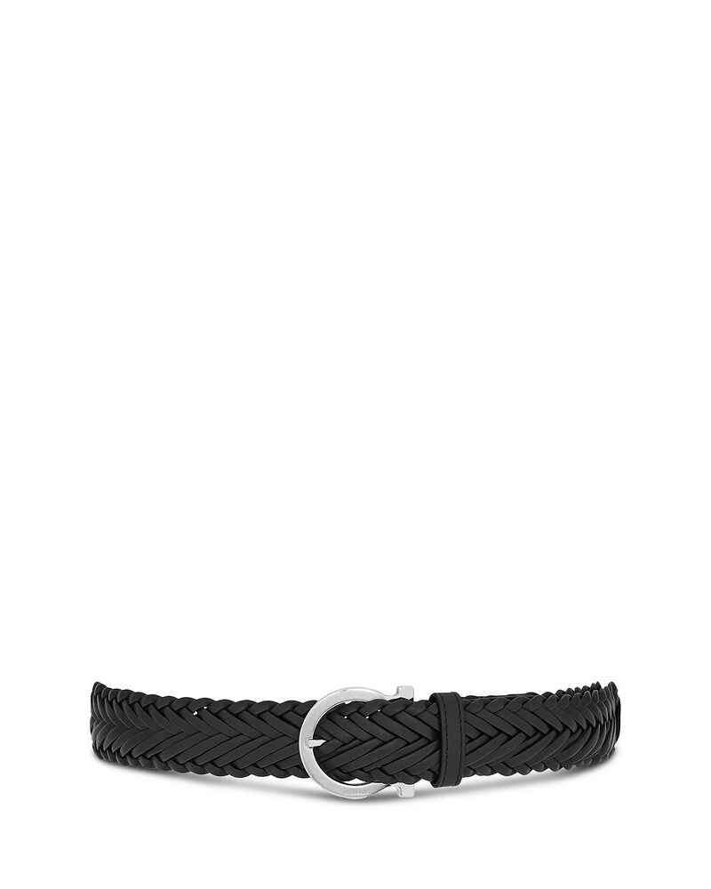 フェラガモ メンズ 付属物 三尺帯 なめし革 FERRAGAMO Men\u0027s Braided Leather Belt Nero