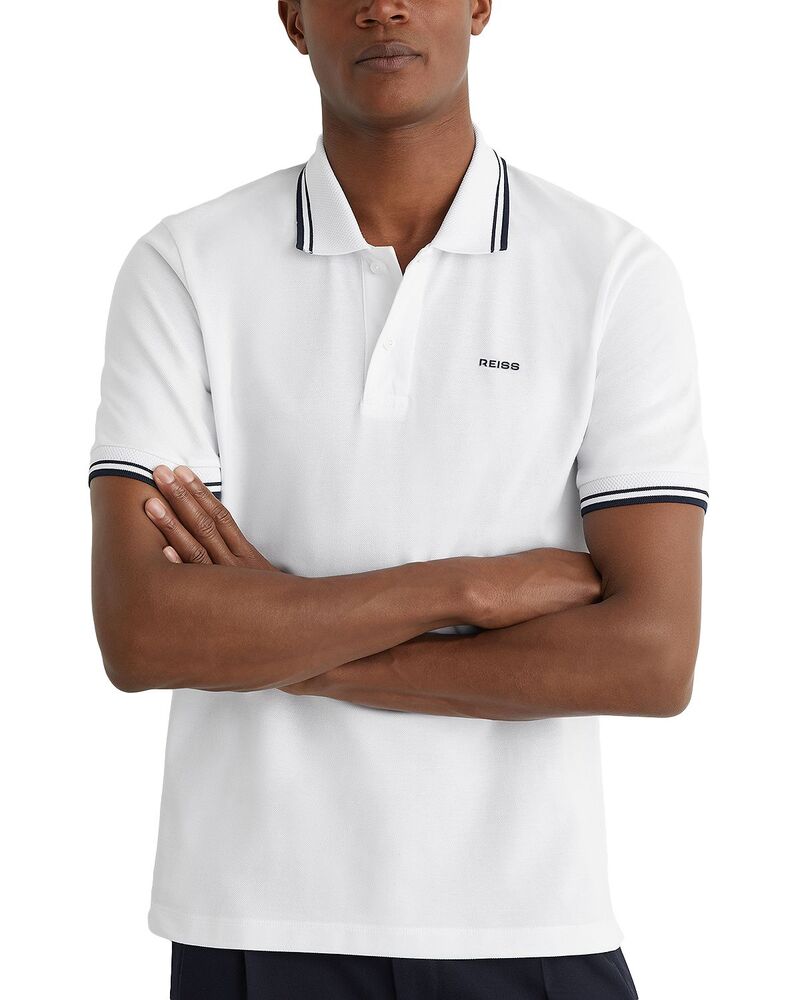 レイス メンズ トップス ポロシャツ ロゴ REISShort Sleeve Pique Logo Polo Shirt White ホワイト
