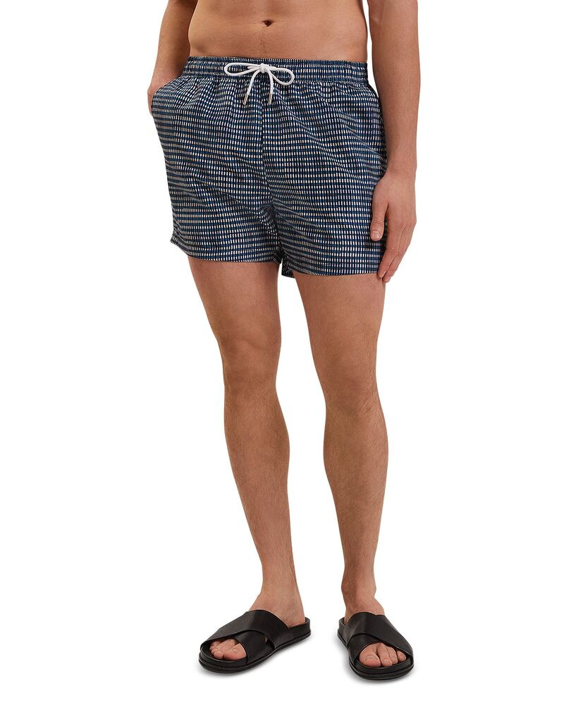 テッドベーカー メンズ 水着 ハーフパンツ・ショーツ ショートパンツ Ted Baker Compten Blurred Check Swim Shorts Mid Navy ネイビー｜ReVida 店