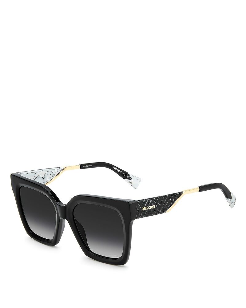 ミッソーニ レディース 佩び物 サングラス・アイウェア Missoni Square Sunglasses 54粍 Black 黒いこと